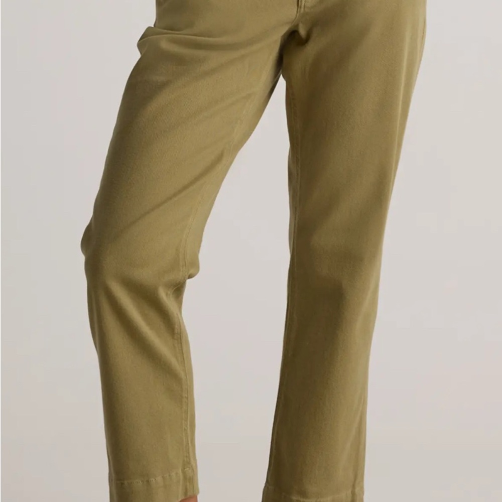 Quince Organic Stretch Cotton Twill Straight Leg Cropped Pants